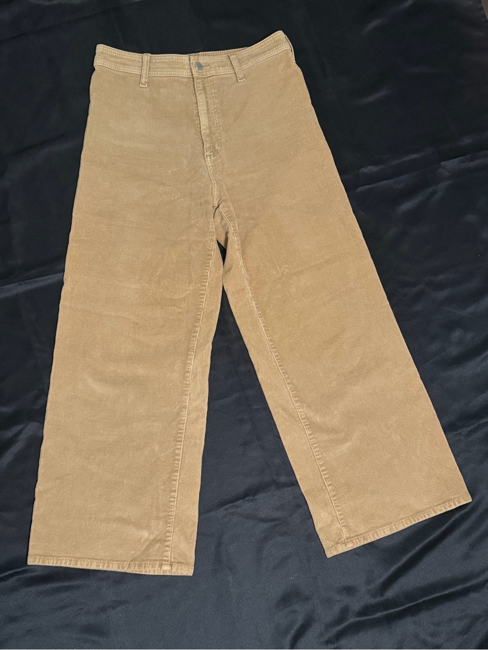 Universal Thread High-Rise Sailor Wide Leg Corduroy Pants Tan Size 8R